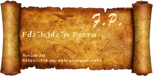 Fábján Petra névjegykártya