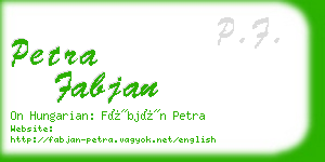 petra fabjan business card